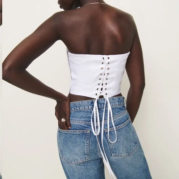 Reformation Pacie Linen Top size 12 NWT $ 178 - Picture 5 of 8